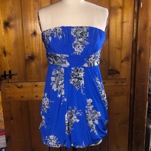 forever 21 blue floral dress Forever Bloom Off-Shoulder Mini Dress Floral Blue main image 0